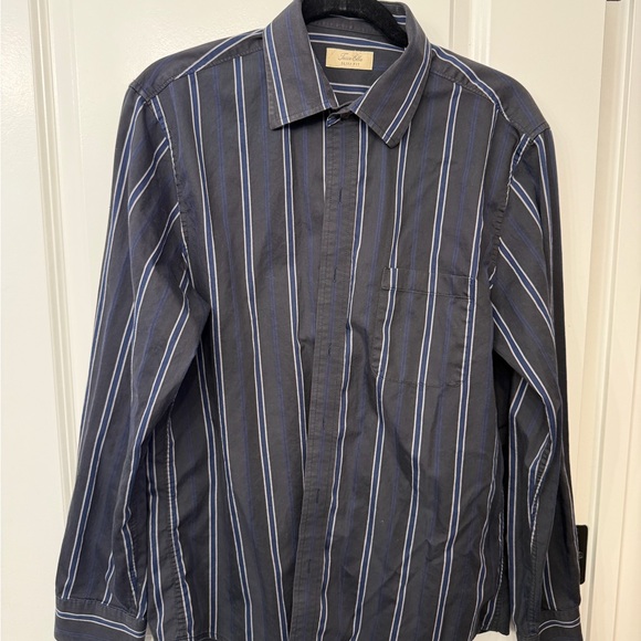 Tasso Elba Other - Men's Striped Blue Button Down Shirt